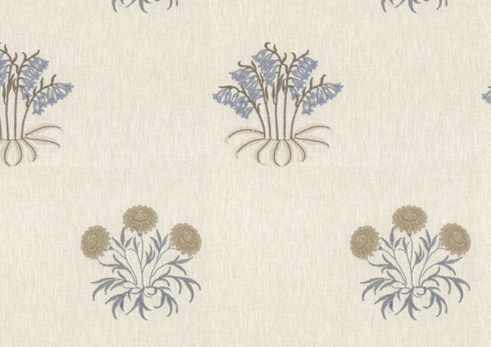 William Morris At Home Lily Flower Embroidery, Woad - Twist&Fit Roman Blind - Image 8